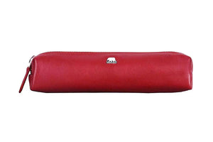 Zippered Pen Case - For Multi pens in Genuine Leather - Brown Bear