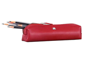 Zippered Pen Case - For Multi pens in Genuine Leather - Brown Bear